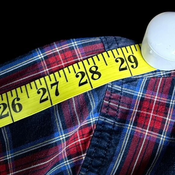 Abercrombie & Fitch Muscle Plaid Button Up Shirt Men's Medium M Red Blue - Picture 16 of 16